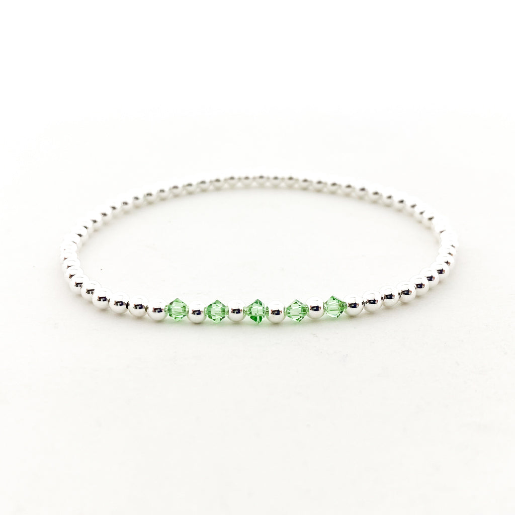 Gracie Beaded Birthstone Accented Bracelet | 3mm - MTT Collective