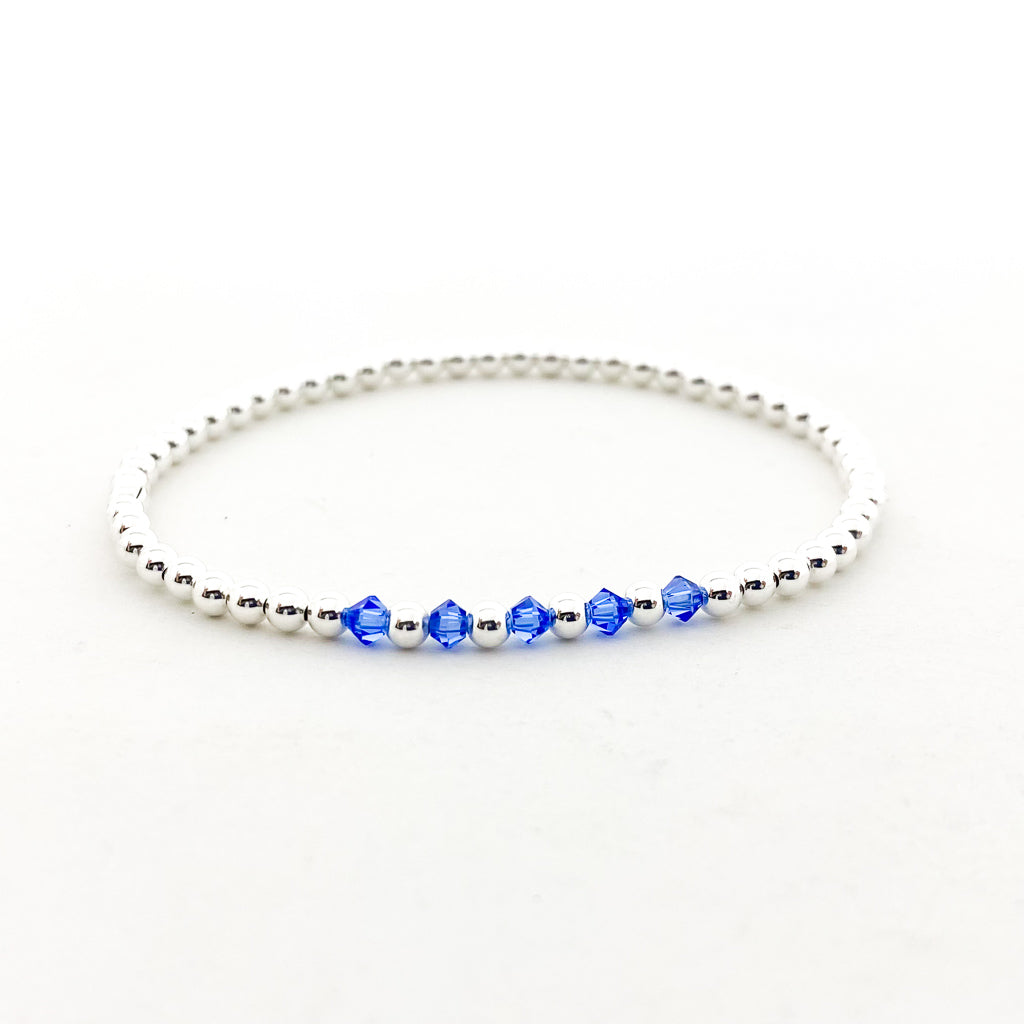Gracie Beaded Birthstone Accented Bracelet | 3mm - MTT Collective