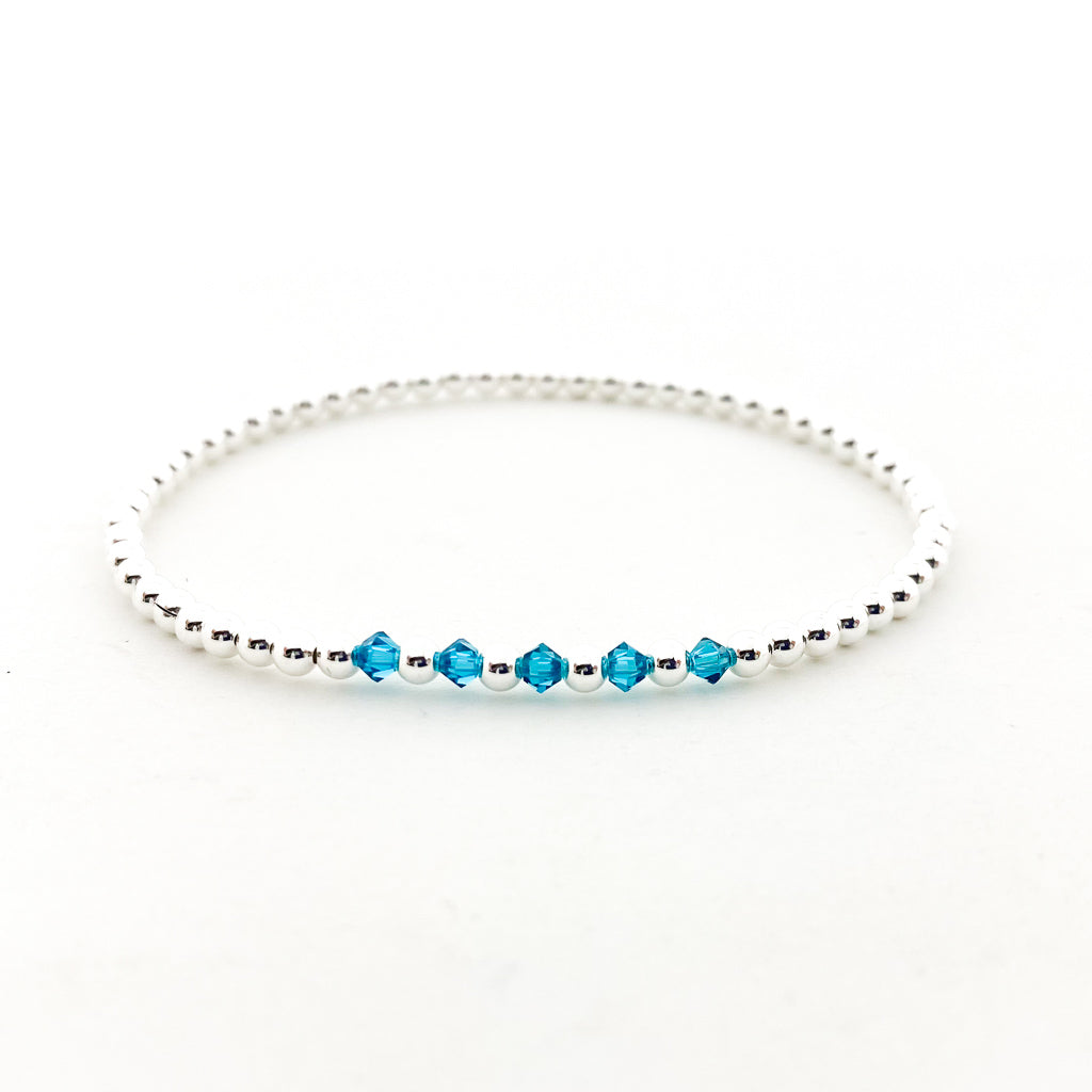 Gracie Beaded Birthstone Accented Bracelet | 3mm - MTT Collective