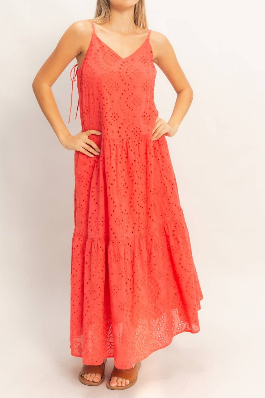 orange eyelet dress Natalie Tiered Eyelet Maxi Dress | Women's Dresses