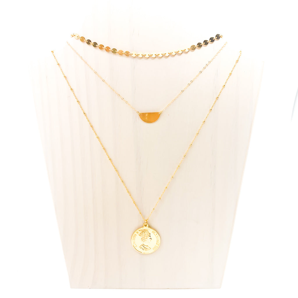 SEMICIRCLE NECKLACE SET | 14K GOLD-FILLED | SET OF 3 - MTT Collective