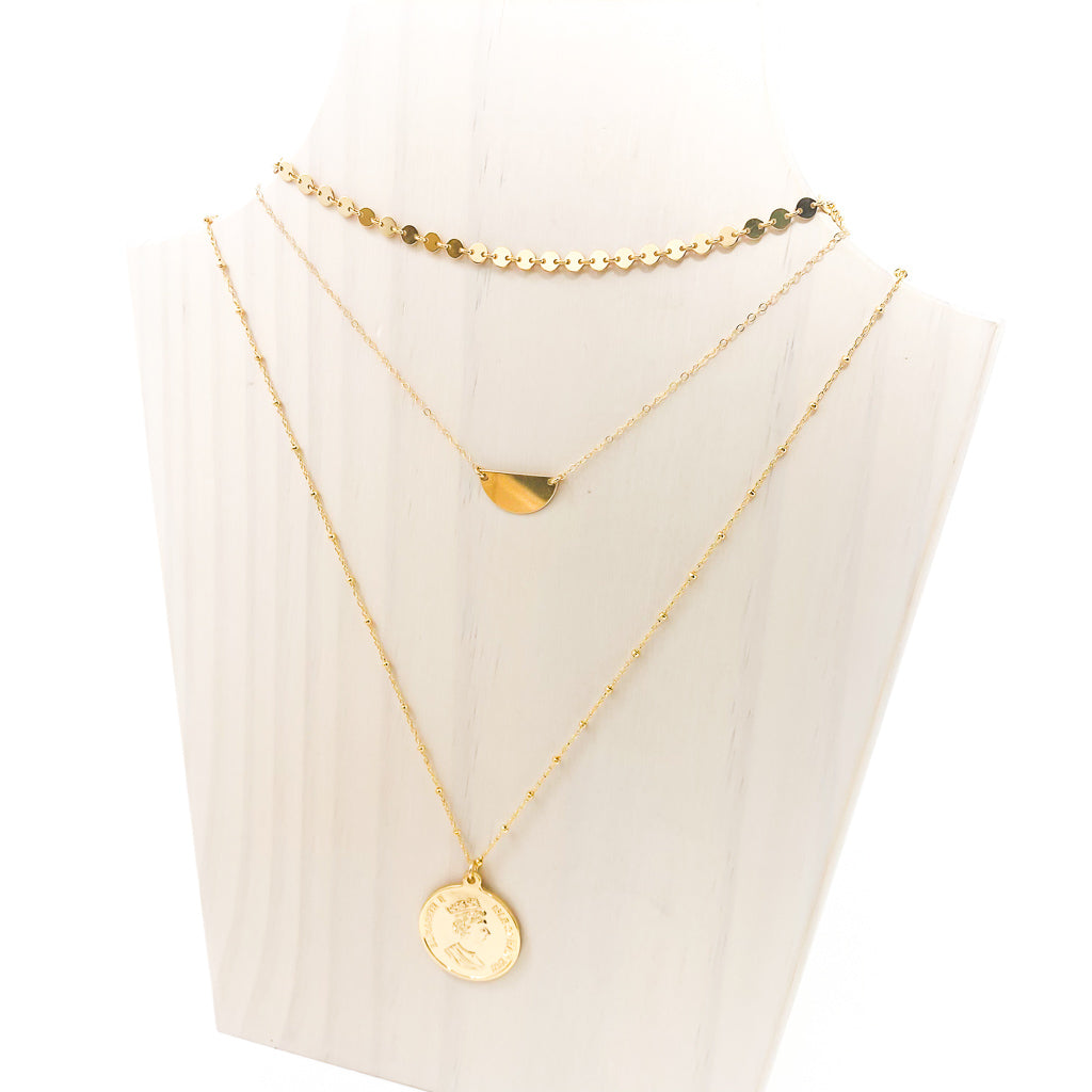 SEMICIRCLE NECKLACE SET | 14K GOLD-FILLED | SET OF 3 - MTT Collective