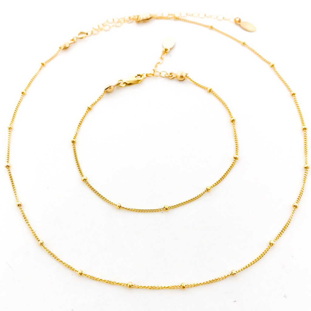 SATELLITE CHAIN JEWELRY SET | 14K GOLD-FILLED | SET OF 2 - MTT Collective