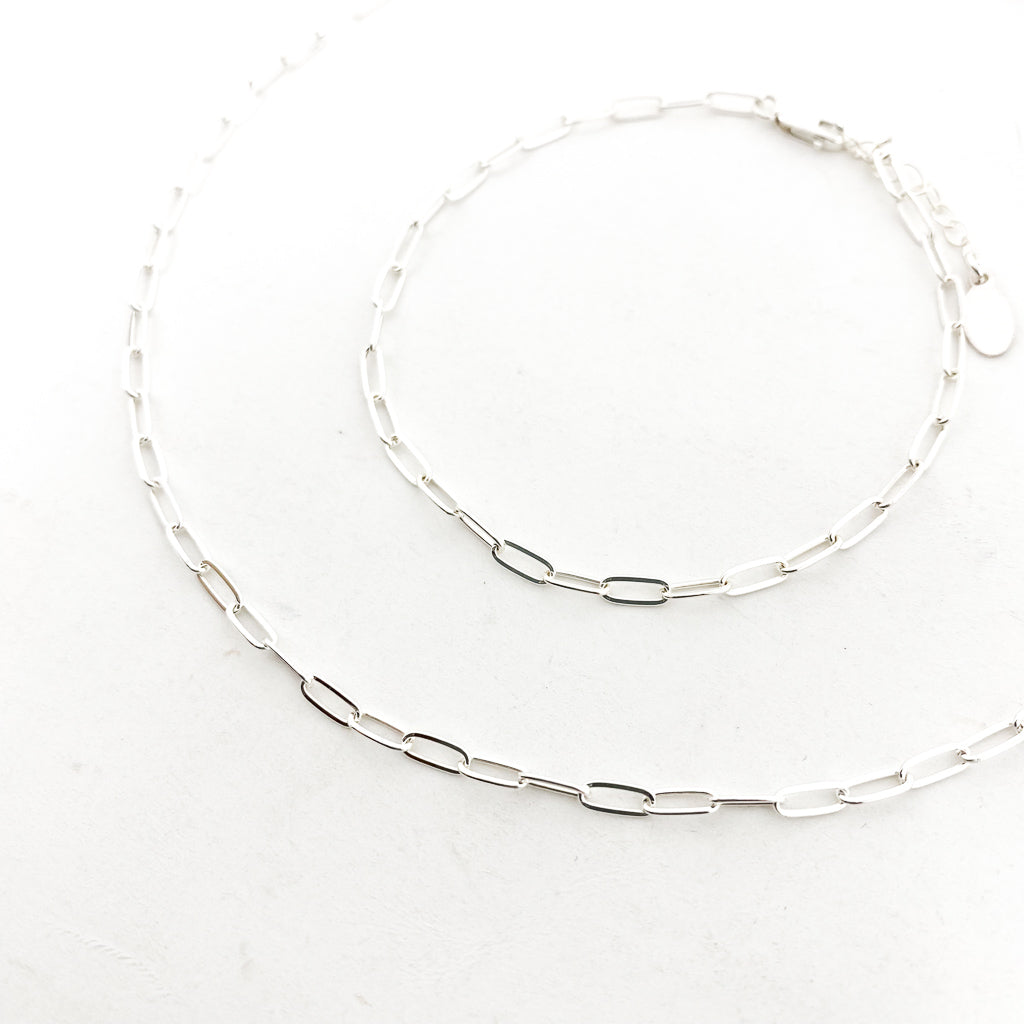 Sadie Oval Chain Jewelry Set | STERLING SILVER | SET OF 2 - MTT Collective