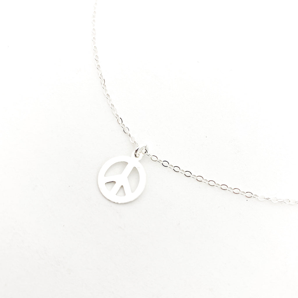 Love Is All Peace Charm Necklace | Silver - MTT Collective