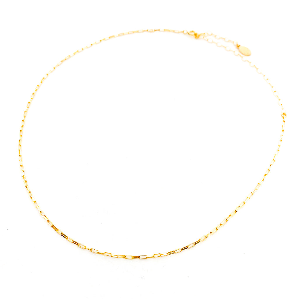 MINI RECTANGLE LINK CHAIN NECKLACE | 14K GOLD-FILLED - MTT Collective