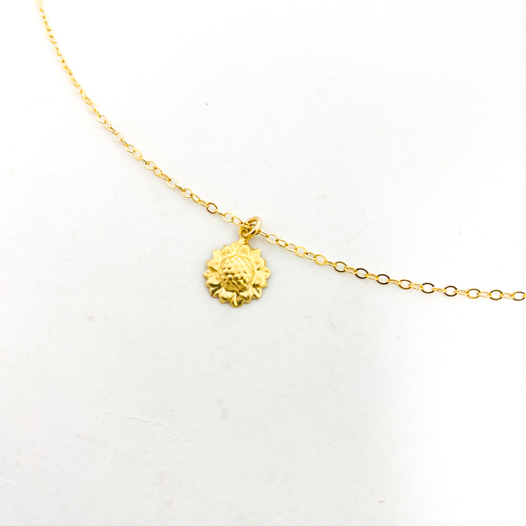 SUNFLOWER NECKLACE | 14K GOLD-FILLED - MTT Collective