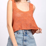 Lace Crochet Crop Knit Top