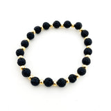 Isabelle Gold Accented Single Pattern Lava Stone Bracelet | 6MM - MTT Collective