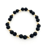 14K GOLD-FILLED ACCENTED LAVA STONE BRACELET | 8MM - MTT Collective
