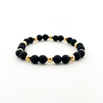 14K GOLD-FILLED ACCENTED LAVA STONE BRACELET | 8MM - MTT Collective