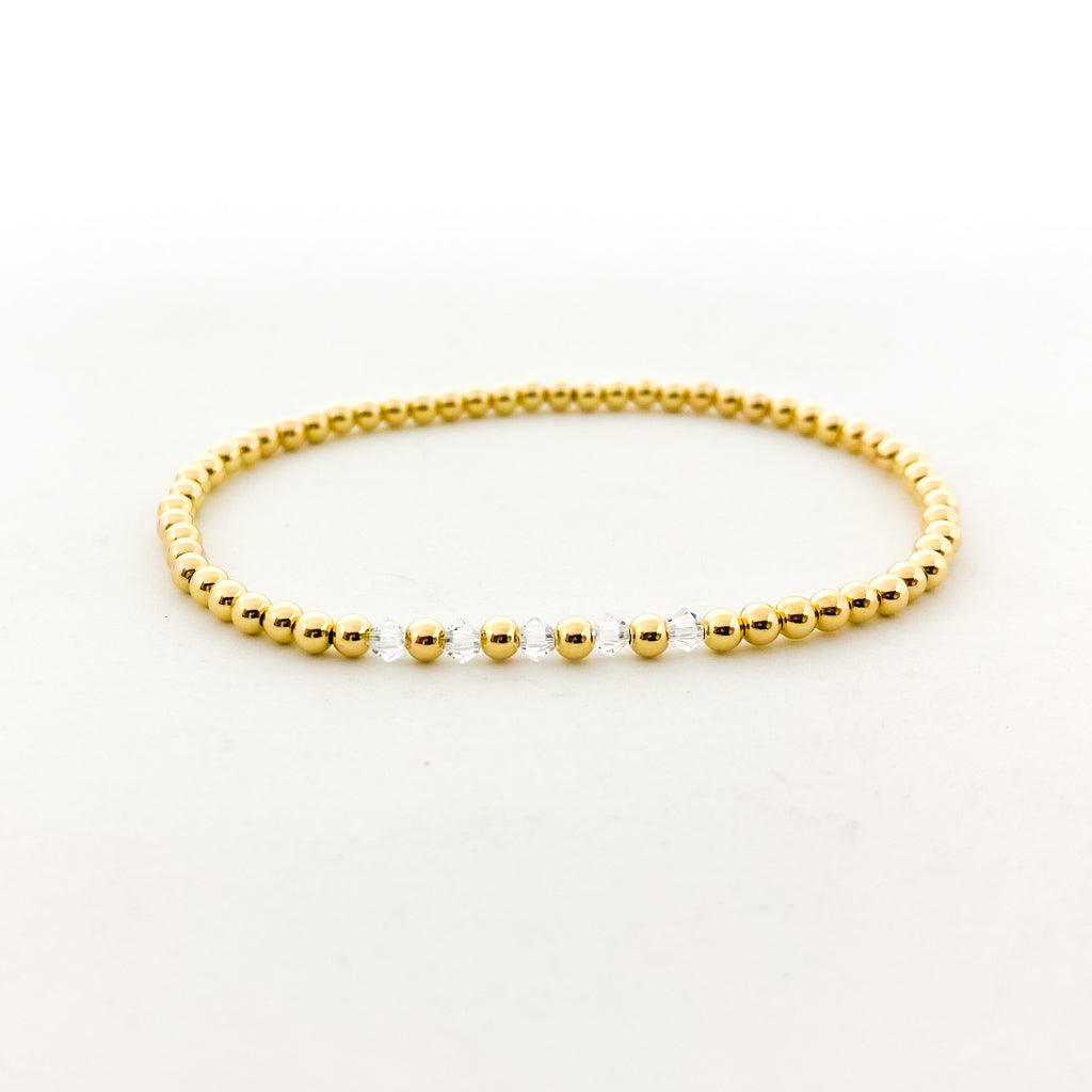 Gracie Beaded Birthstone Accented Bracelet | 3mm - MTT Collective