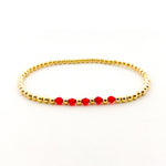 Gracie Beaded Birthstone Accented Bracelet | 3mm - MTT Collective