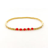 Gracie Beaded Birthstone Accented Bracelet | 3mm - MTT Collective