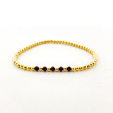 Gracie Beaded Birthstone Accented Bracelet | 3mm - MTT Collective