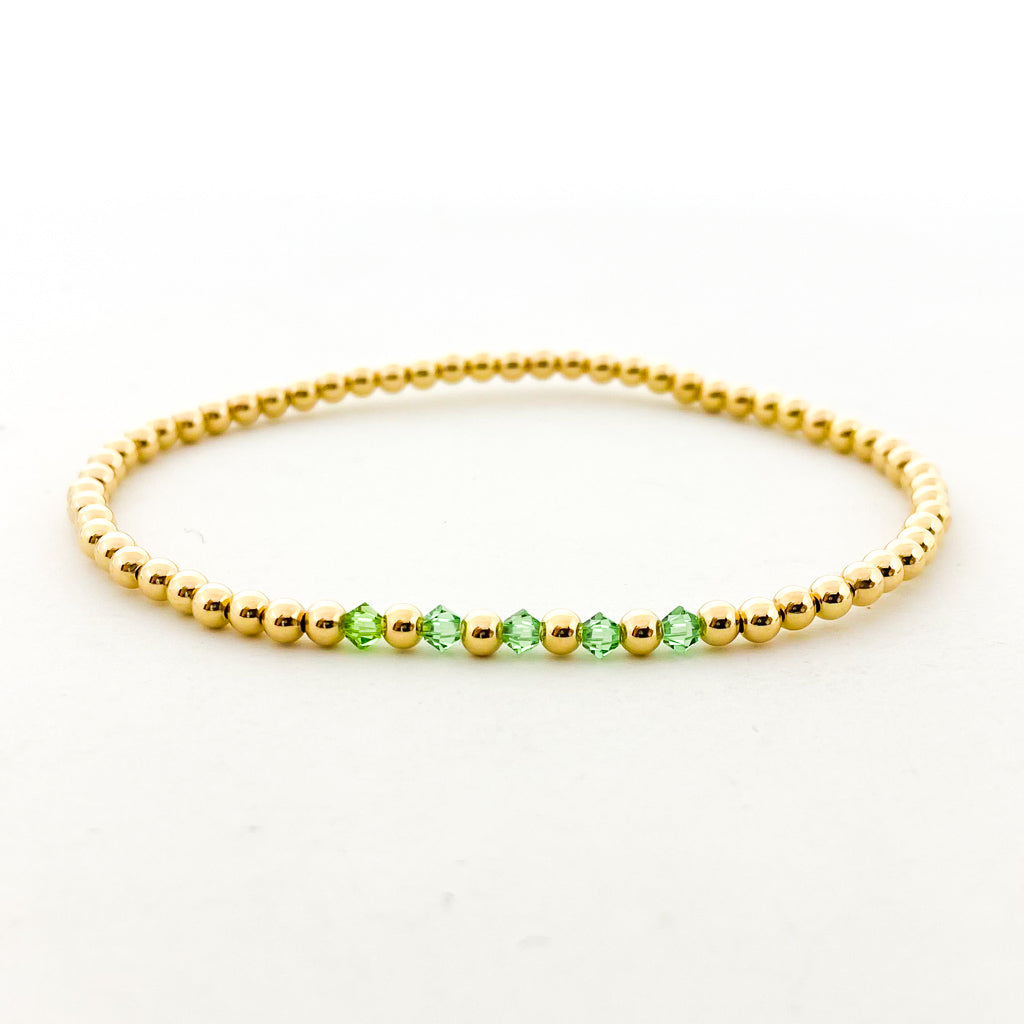 Gracie Beaded Birthstone Accented Bracelet | 3mm - MTT Collective