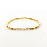 Gracie Beaded Birthstone Accented Bracelet | 3mm - MTT Collective