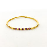Gracie Beaded Birthstone Accented Bracelet | 3mm - MTT Collective