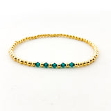 Gracie Beaded Birthstone Accented Bracelet | 3mm - MTT Collective