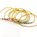 Gracie Beaded Birthstone Accented Bracelet | 3mm - MTT Collective