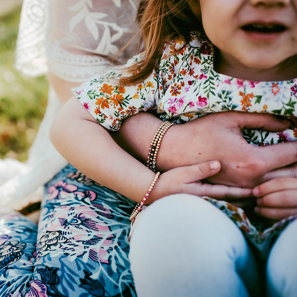 Gracie Beaded Birthstone Accented Bracelet | 3mm - MTT Collective