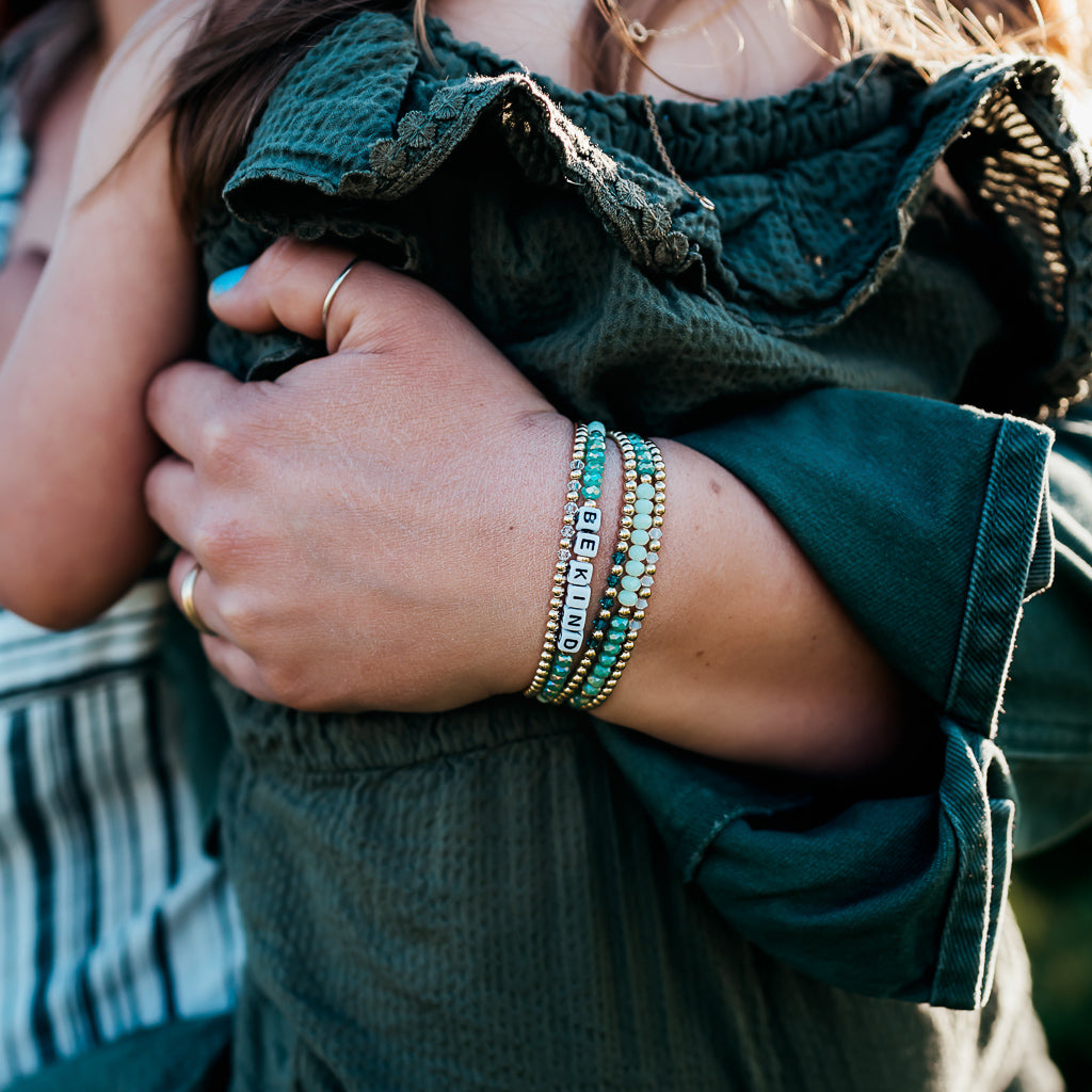 Gracie Beaded Birthstone Accented Bracelet | 3mm - MTT Collective