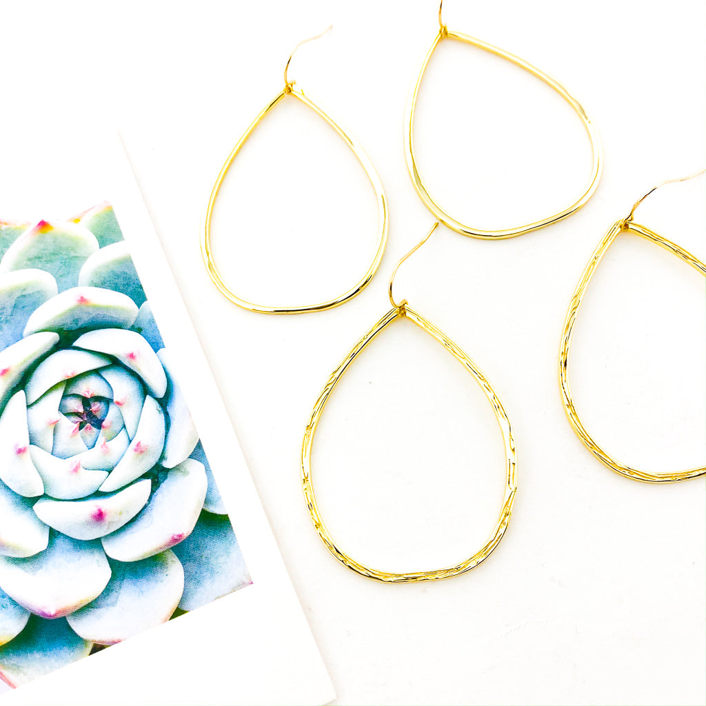 Cora Textured Oval Drop Earrings - MTT Collective