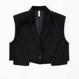 Black vest on a white background