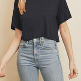 Cropped Solid Boxy Tee