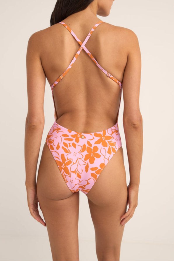 Rhythm - Womens - Swim - One Pieces - Bora Bora Floral Cross Back One Piece - MTT Collective