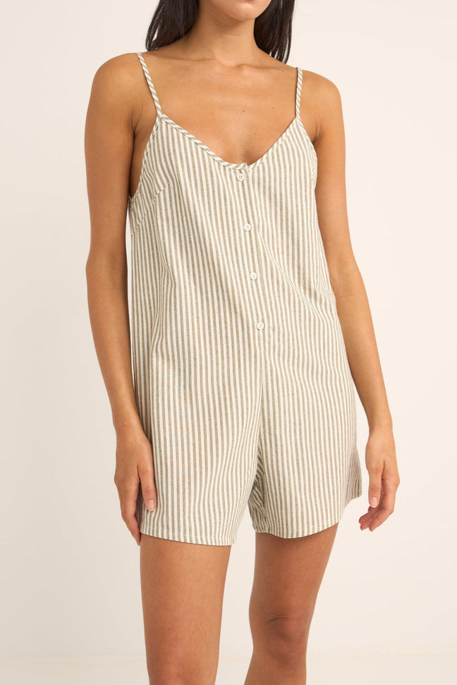 Rhythm - Womens - Rompers - Valley Stripe Adjustable Romper - MTT Collective