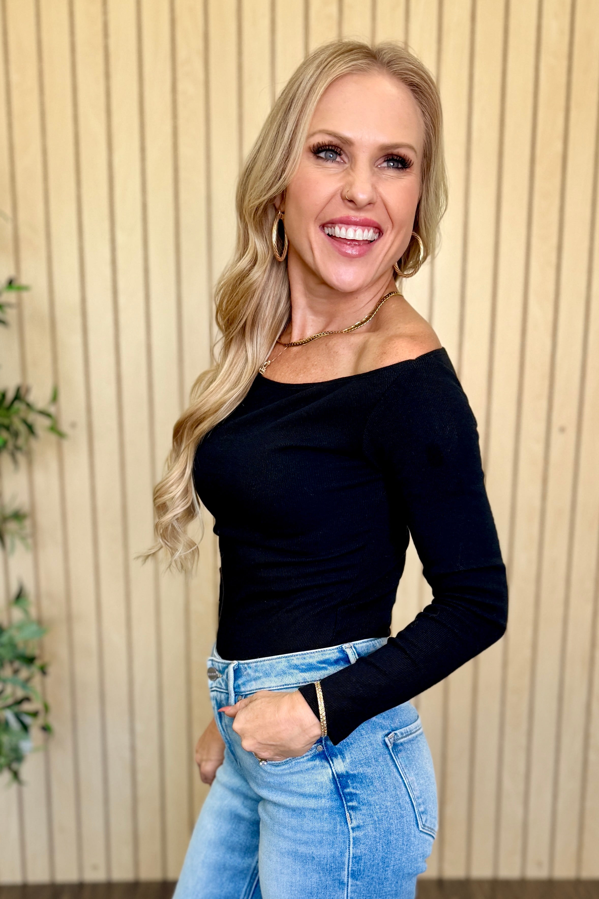 Pebble Ribbed Long Sleeve Bodysuit