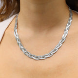 Cadence Interwoven Herringbone Chain Necklace
