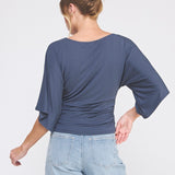 Isla Double Knit Angel Sleeve Cinch Top