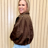Mesa Faux Suede Crop Jacket
