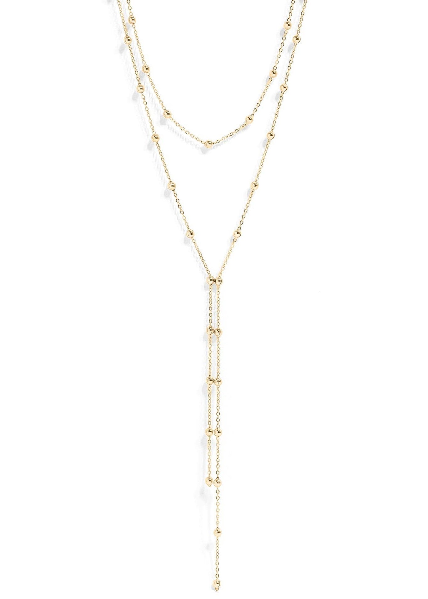 MTT Jewelry - Jewelry - Necklaces - Erica Layered Satellite Lariat Necklace - MTT Collective