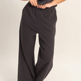 Elastic Waist Wide-Leg Pants