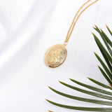 Floral Oval Locket Pendant