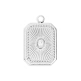 Rectangle Sunburst Crystal Charm