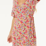 Las Dalias Ditsy Wrap Dress