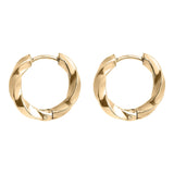 Michelle Textured Twisted Huggie Hoop Earrings