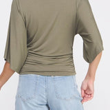 Isla Double Knit Angel Sleeve Cinch Top
