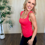 Carly Clean Line Square Shirred Top