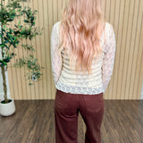 Lace Mock Neck Long Sleeve Top
