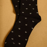 Mini Heart Crew Socks in Black/Grey