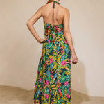 Bramble Smocked Halter Maxi Dress in Botanical Bloom, back