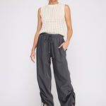 Marlow Drapey Twill High-Waist Jogger charcoal back