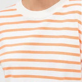 Round Neck Striped Crop Top