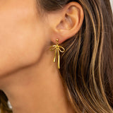 Ellis Ribbon Bow Drop Earrings