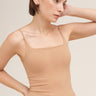 Melanie Clean Line Square Cami in Milk Tea